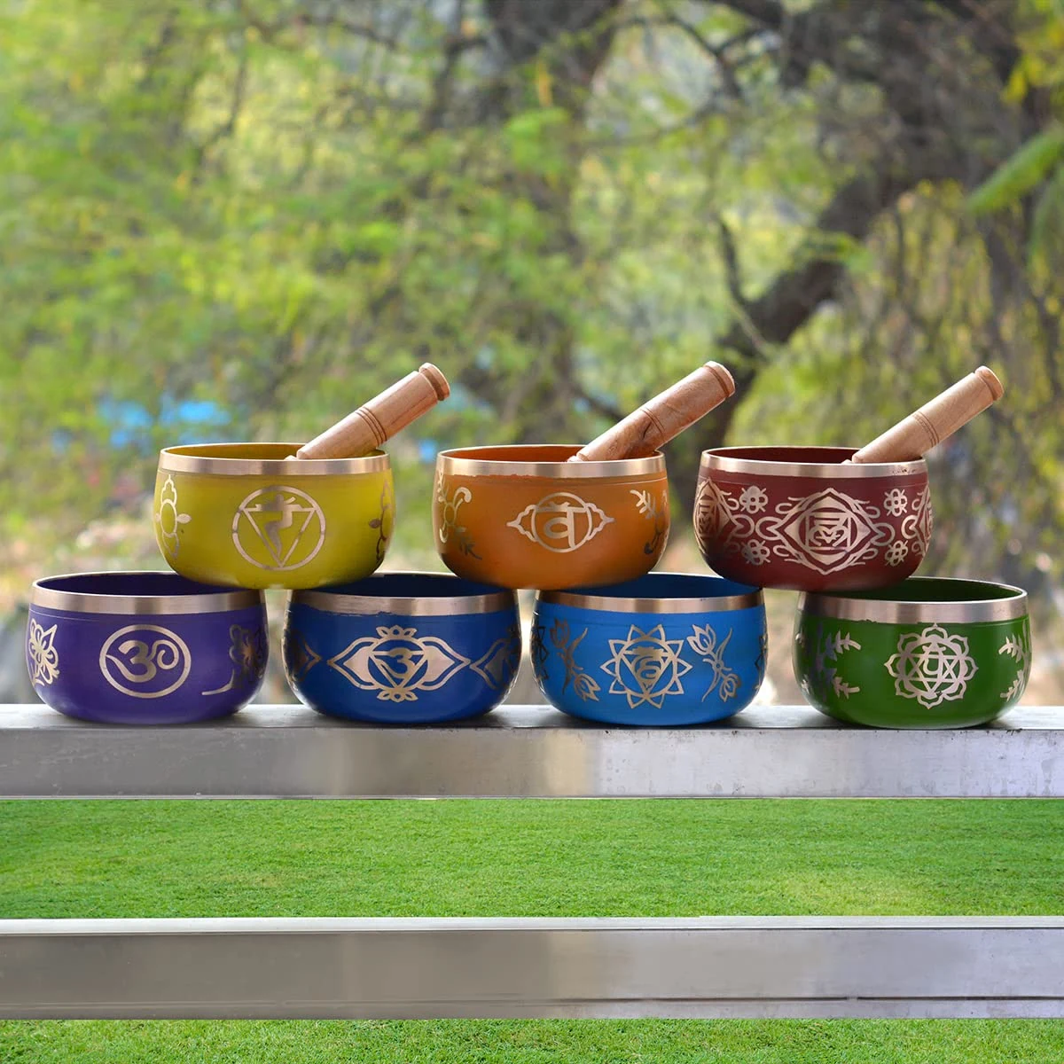 Набор из 7 поющих чаш — Reiki Crystal