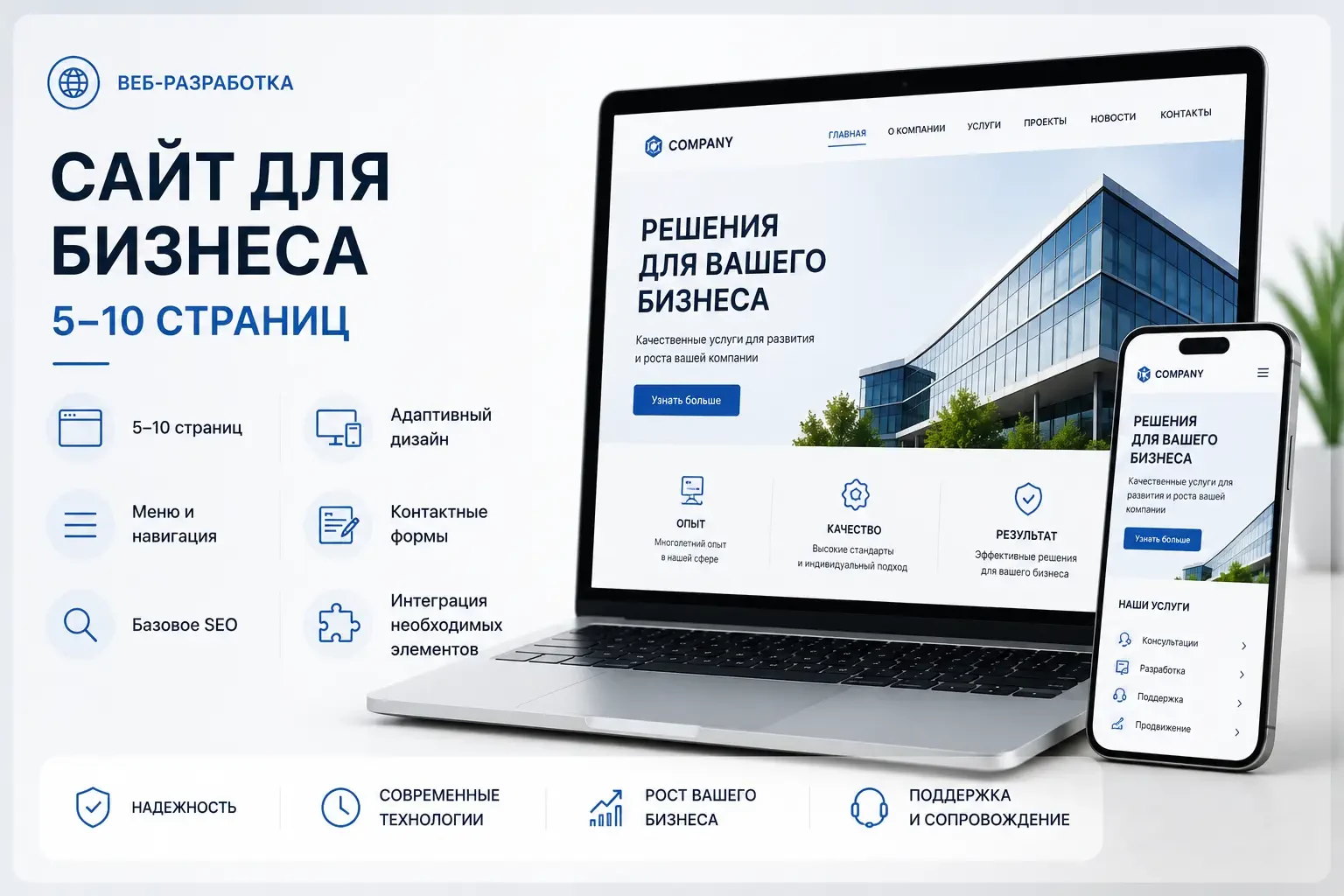 Сайт для бизнеса — 5–10 страниц