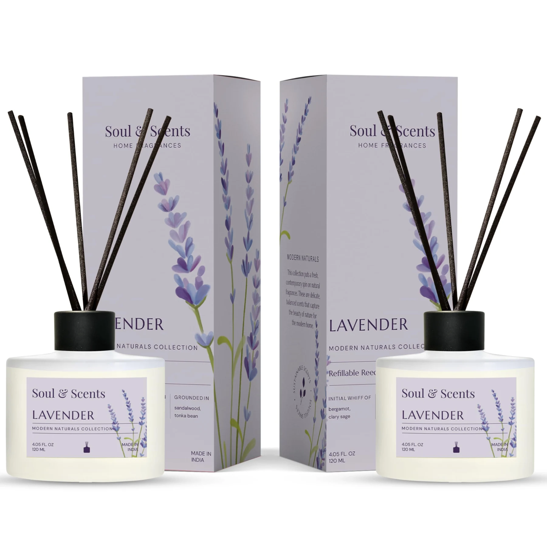 Набор ароматических диффузоров Soul & Scents — 2 шт по 120 мл