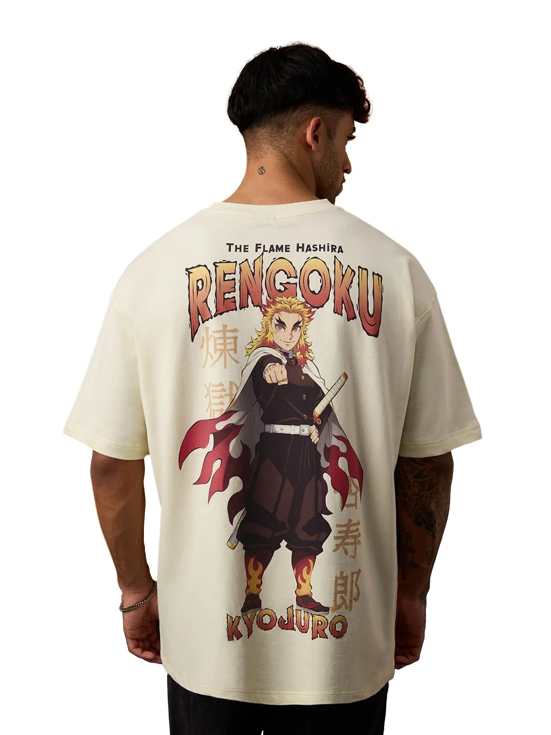 Мужская оверсайз-футболка "Demon Slayer: The Flame Hashira" The Souled Store