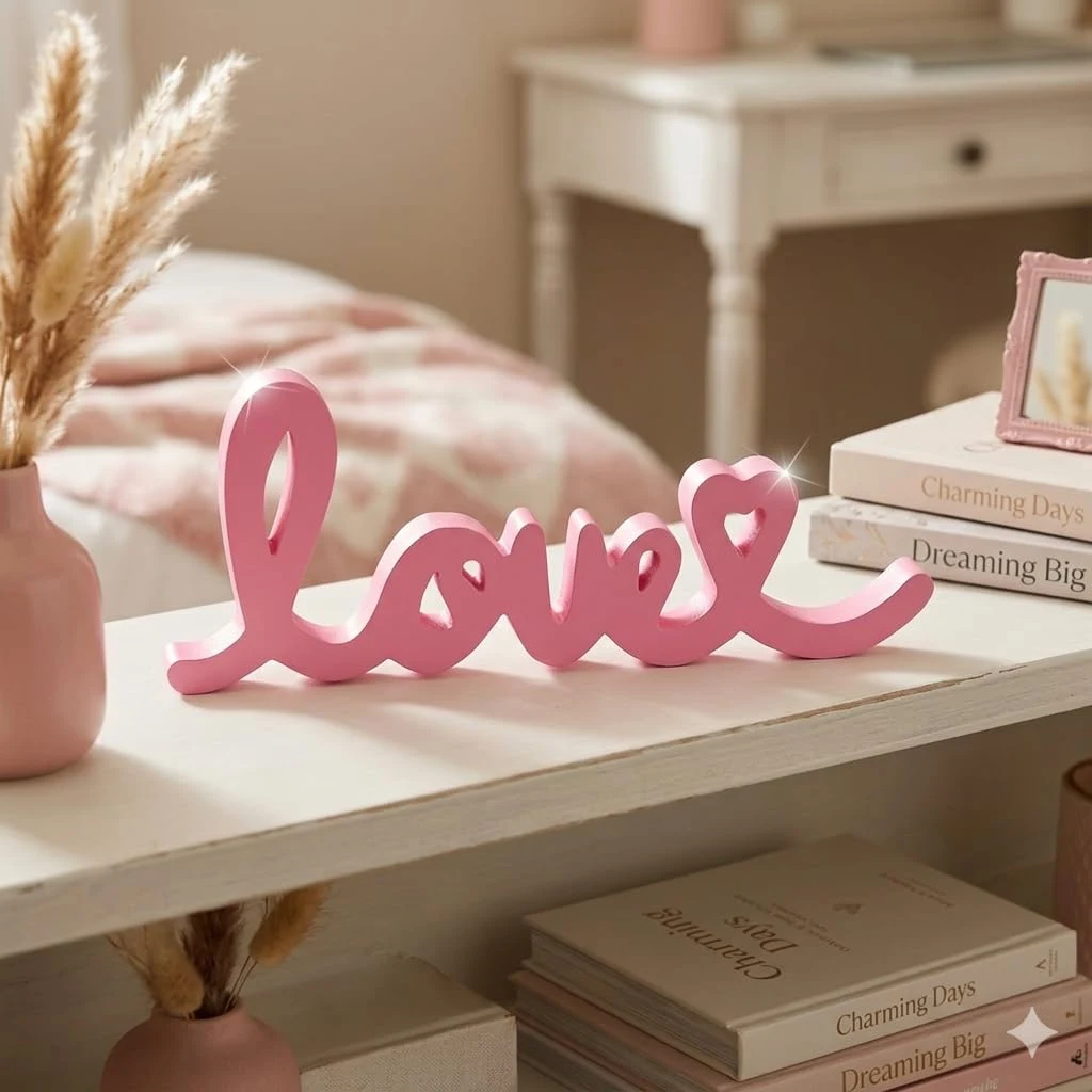 Деревянный декор-надпись "LOVE" — ручная роспись
